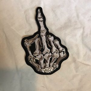 Skeleton middle finger patch